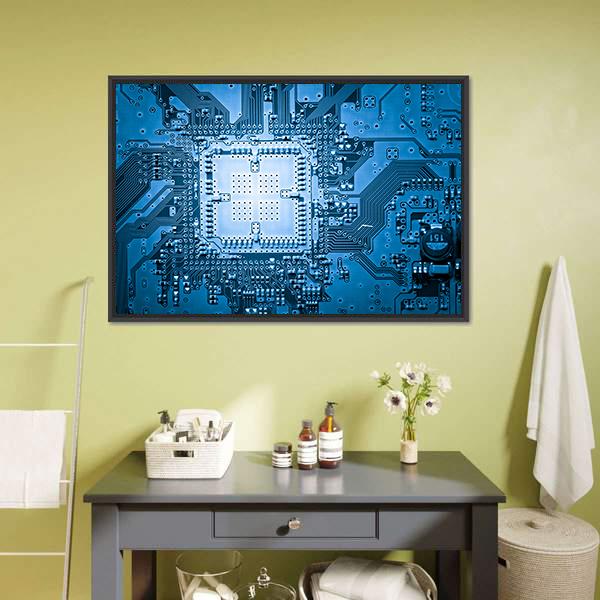 Computer Circuit Board Canvas Wall Art-5 Horizontal-Gallery Wrap-22" x 12"-Tiaracle