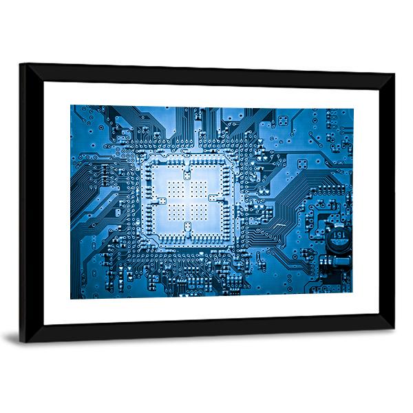 Computer Circuit Board Canvas Wall Art-5 Horizontal-Gallery Wrap-22" x 12"-Tiaracle