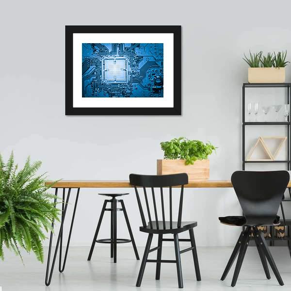 Computer Circuit Board Canvas Wall Art-5 Horizontal-Gallery Wrap-22" x 12"-Tiaracle