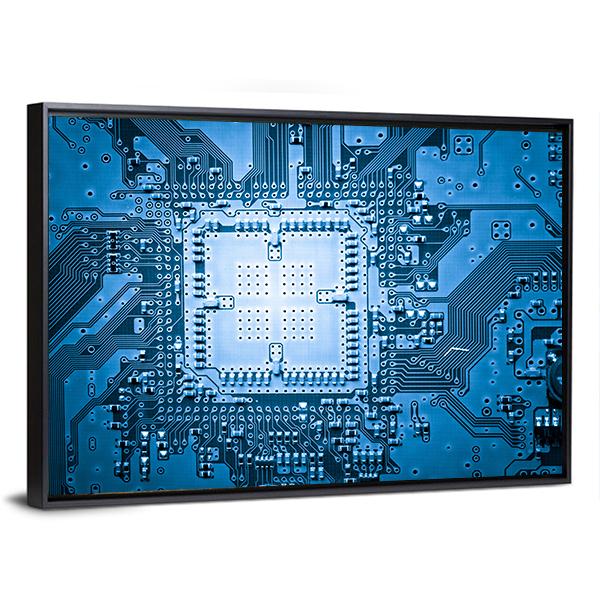 Computer Circuit Board Canvas Wall Art-3 Horizontal-Gallery Wrap-25" x 16"-Tiaracle