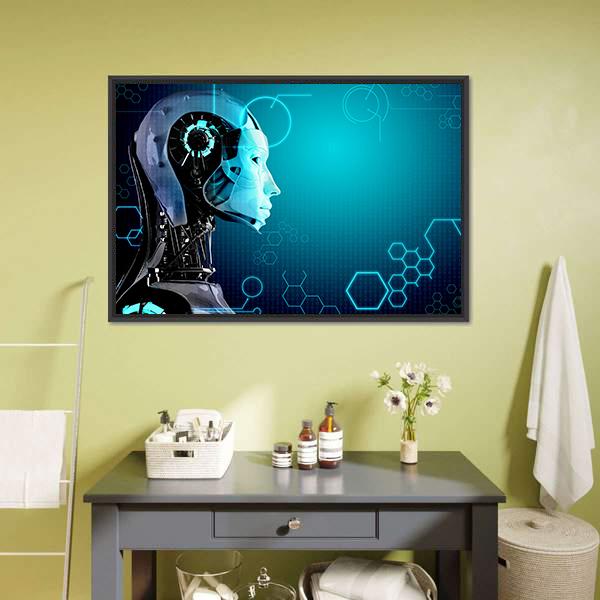 Computer Robot Canvas Wall Art-3 Horizontal-Gallery Wrap-25" x 16"-Tiaracle