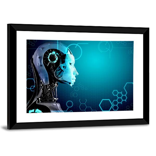 Computer Robot Canvas Wall Art-3 Horizontal-Gallery Wrap-25" x 16"-Tiaracle