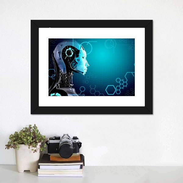 Computer Robot Canvas Wall Art-3 Horizontal-Gallery Wrap-25" x 16"-Tiaracle