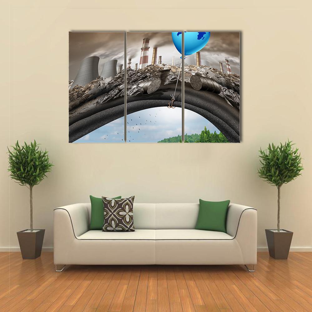 Concept Of Climate Change Canvas Wall Art-3 Horizontal-Gallery Wrap-37" x 24"-Tiaracle
