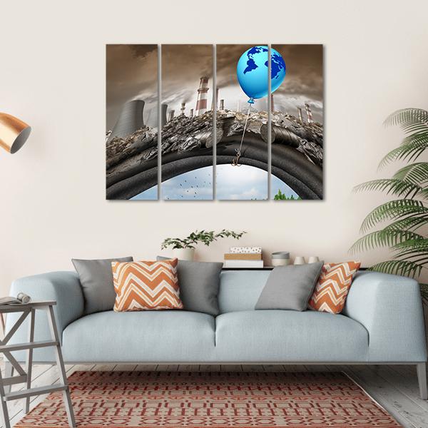 Concept Of Climate Change Canvas Wall Art-4 Horizontal-Gallery Wrap-34" x 24"-Tiaracle