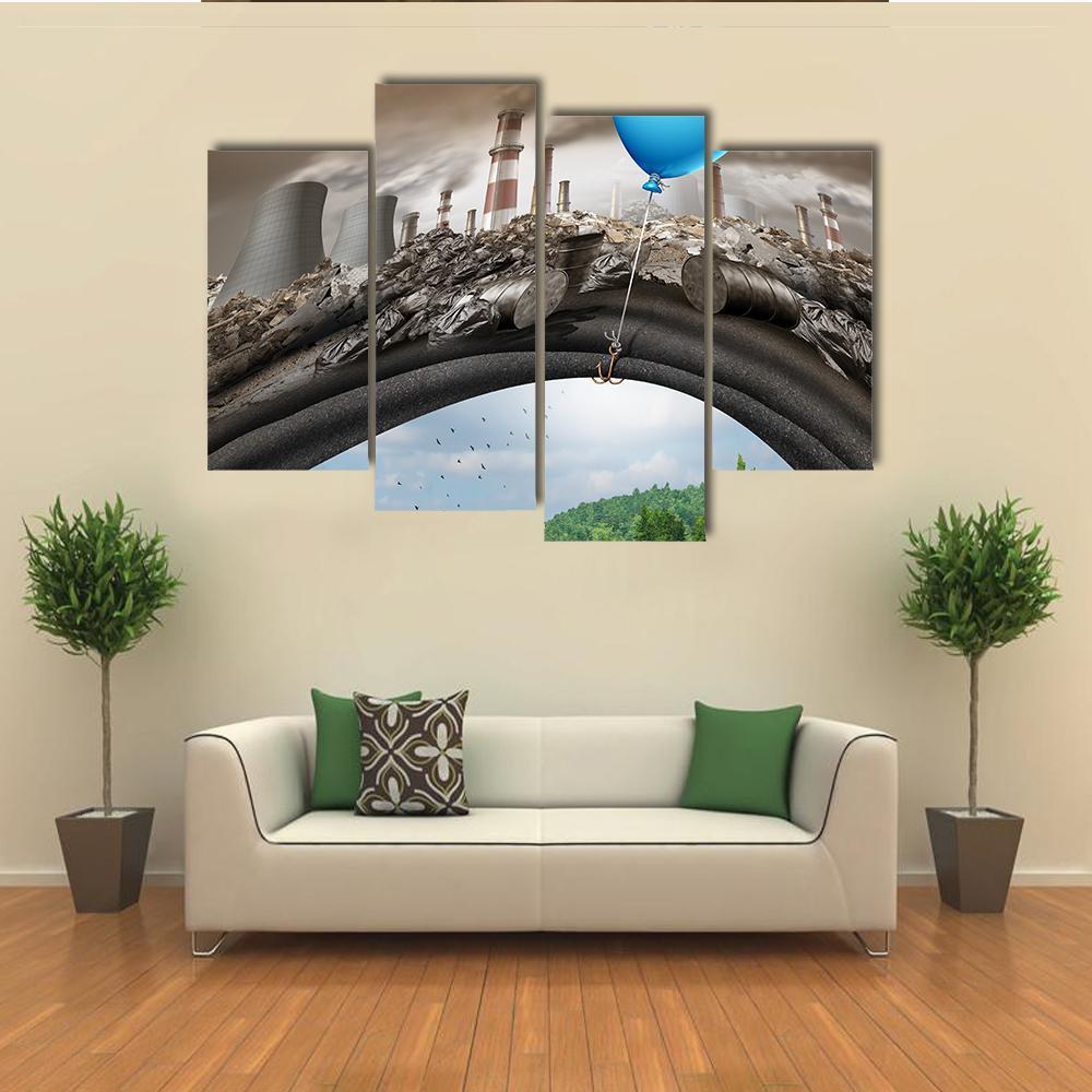 Concept Of Climate Change Canvas Wall Art-4 Pop-Gallery Wrap-50" x 32"-Tiaracle