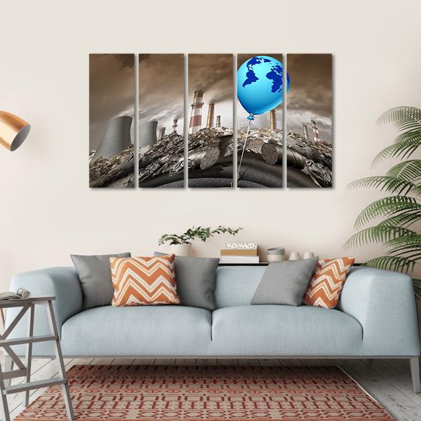 Concept Of Climate Change Canvas Wall Art-5 Horizontal-Gallery Wrap-22" x 12"-Tiaracle