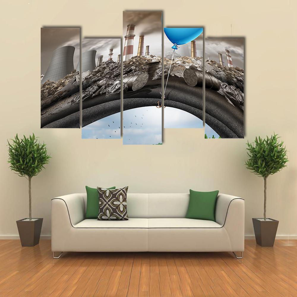 Concept Of Climate Change Canvas Wall Art-5 Pop-Gallery Wrap-47" x 32"-Tiaracle