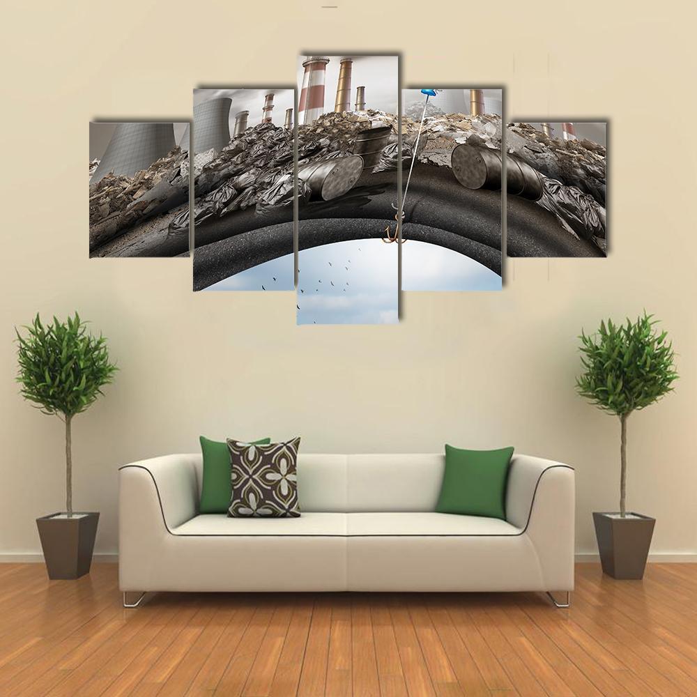 Concept Of Climate Change Canvas Wall Art-5 Star-Gallery Wrap-62" x 32"-Tiaracle