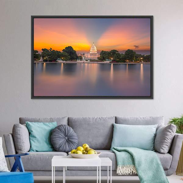 Congress Of USA Canvas Wall Art-5 Horizontal-Gallery Wrap-22" x 12"-Tiaracle