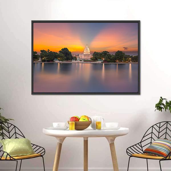 Congress Of USA Canvas Wall Art-1 Piece-Floating Frame-24" x 16"-Tiaracle