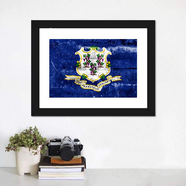 Connecticut Flag Canvas Wall Art-3 Horizontal-Gallery Wrap-25" x 16"-Tiaracle