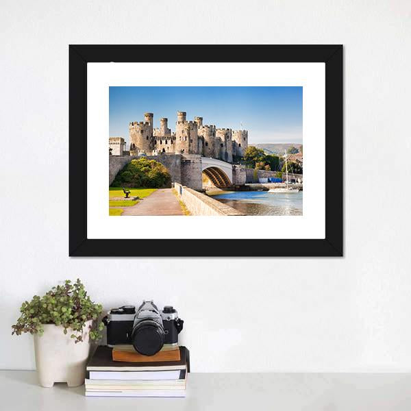 Conwy Castle In Wales Canvas Wall Art-1 Piece-Framed Print-20" x 16"-Tiaracle