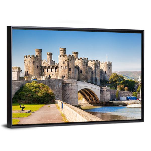 Conwy Castle In Wales Canvas Wall Art-3 Horizontal-Gallery Wrap-25" x 16"-Tiaracle