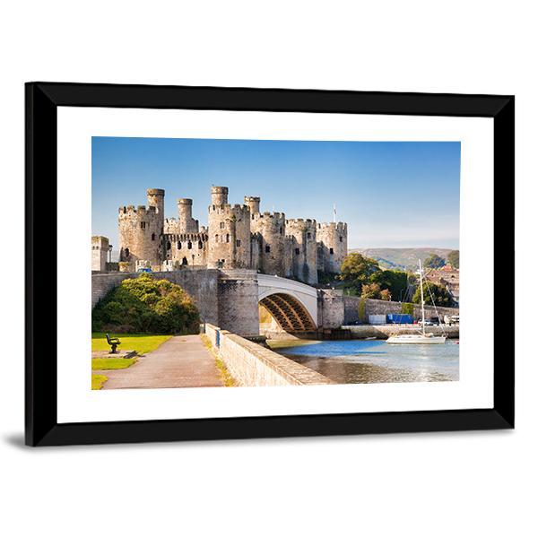 Conwy Castle In Wales Canvas Wall Art-3 Horizontal-Gallery Wrap-25" x 16"-Tiaracle