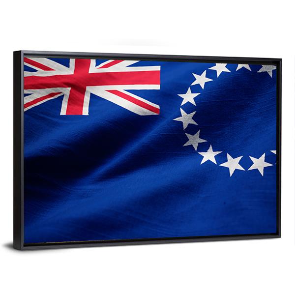 Cook Islands Flag Canvas Wall Art-3 Horizontal-Gallery Wrap-25" x 16"-Tiaracle