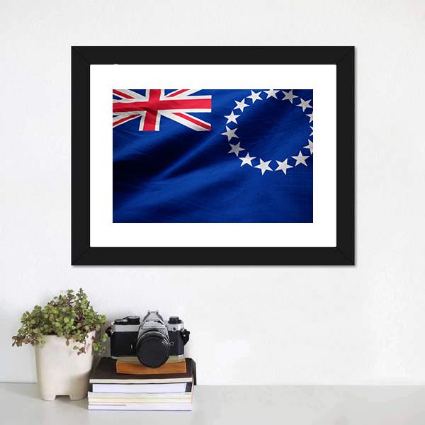 Cook Islands Flag Canvas Wall Art-3 Horizontal-Gallery Wrap-25" x 16"-Tiaracle