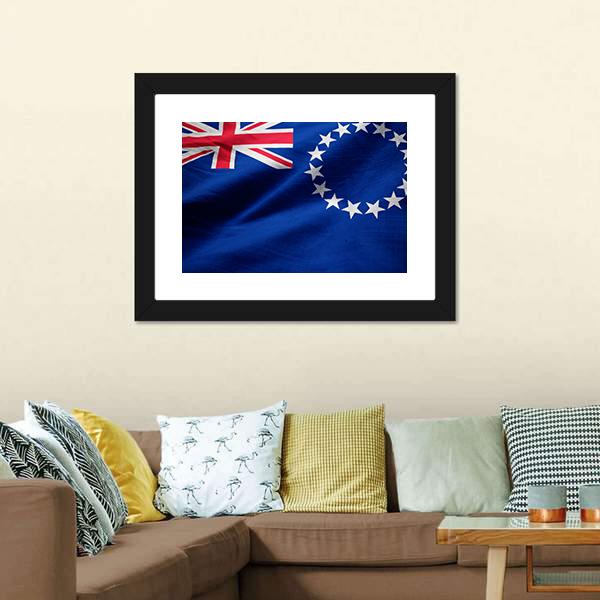 Cook Islands Flag Canvas Wall Art-1 Piece-Framed Print-20" x 16"-Tiaracle