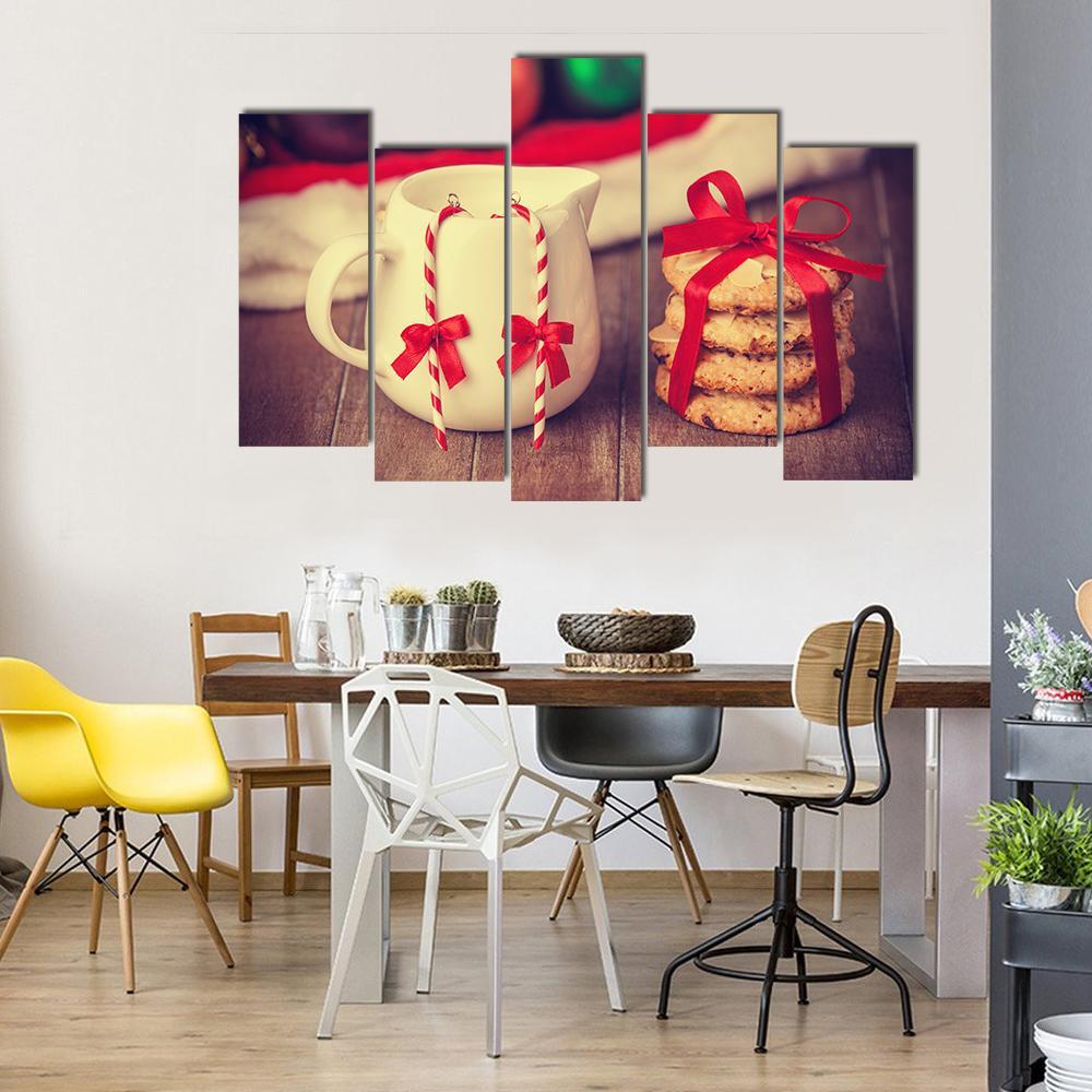 Cookies & Cup Canvas Wall Art-4 Pop-Gallery Wrap-50" x 32"-Tiaracle
