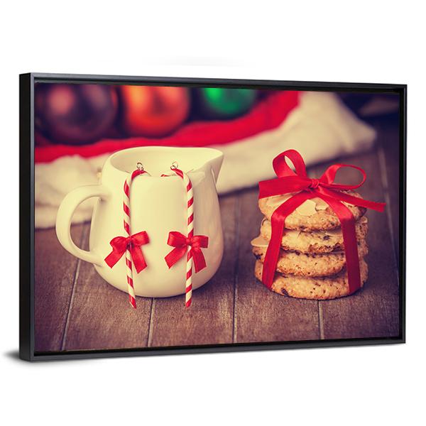 Cookies &amp; Cup Canvas Wall Art-3 Horizontal-Gallery Wrap-25" x 16"-Tiaracle