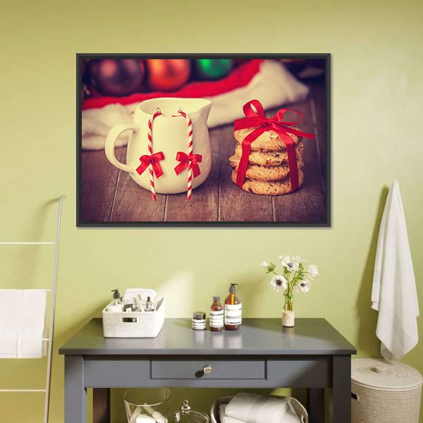 Cookies &amp; Cup Canvas Wall Art-3 Horizontal-Gallery Wrap-25" x 16"-Tiaracle