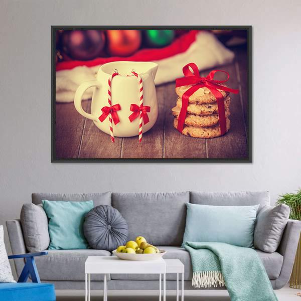 Cookies &amp; Cup Canvas Wall Art-3 Horizontal-Gallery Wrap-25" x 16"-Tiaracle