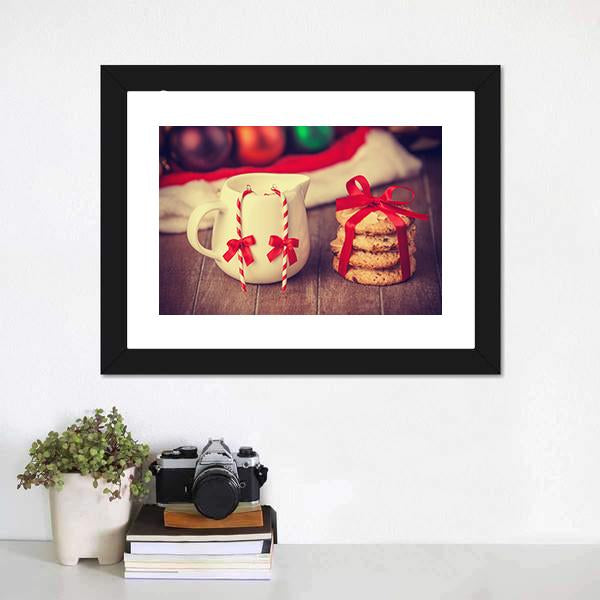 Cookies &amp; Cup Canvas Wall Art-3 Horizontal-Gallery Wrap-25" x 16"-Tiaracle