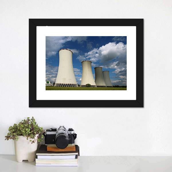 Cooling Towers Canvas Wall Art-1 Piece-Framed Print-30" x 20"-Tiaracle