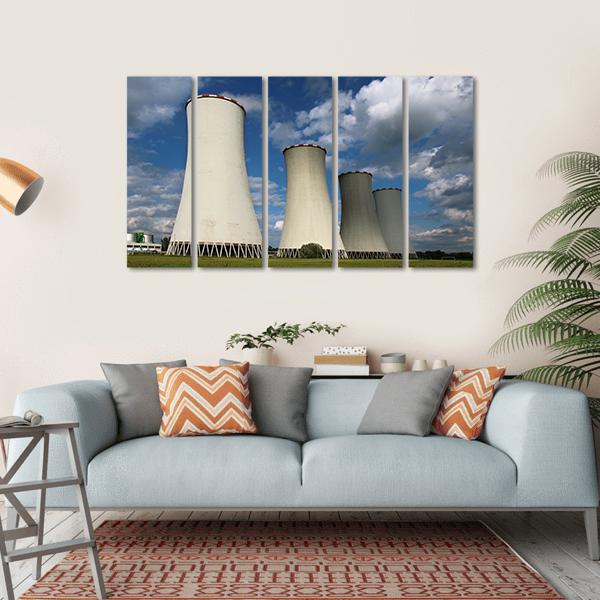 Cooling Towers Canvas Wall Art-5 Horizontal-Gallery Wrap-22" x 12"-Tiaracle