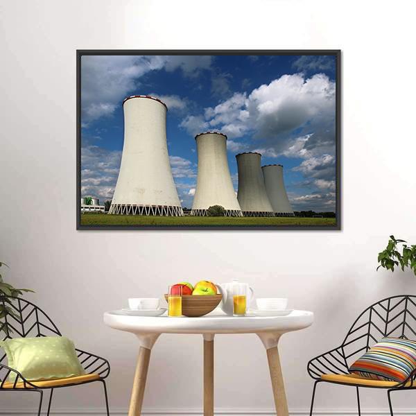 Cooling Towers Canvas Wall Art-5 Horizontal-Gallery Wrap-22" x 12"-Tiaracle