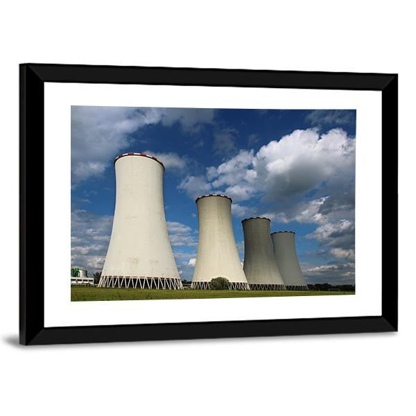 Cooling Towers Canvas Wall Art-5 Horizontal-Gallery Wrap-22" x 12"-Tiaracle