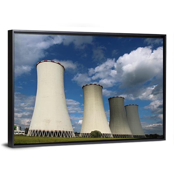 Cooling Towers Canvas Wall Art-5 Horizontal-Gallery Wrap-22" x 12"-Tiaracle