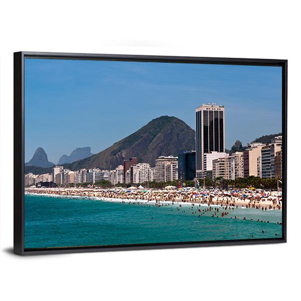 Copacabana Beach Canvas Wall Art-3 Horizontal-Gallery Wrap-25" x 16"-Tiaracle