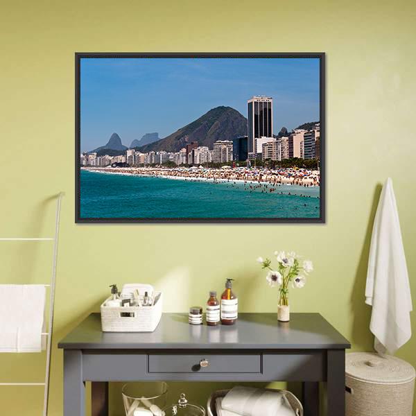 Copacabana Beach Canvas Wall Art-3 Horizontal-Gallery Wrap-25" x 16"-Tiaracle
