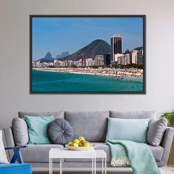 Copacabana Beach Canvas Wall Art-3 Horizontal-Gallery Wrap-25" x 16"-Tiaracle