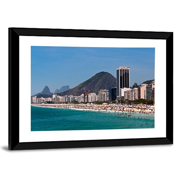 Copacabana Beach Canvas Wall Art-3 Horizontal-Gallery Wrap-25" x 16"-Tiaracle