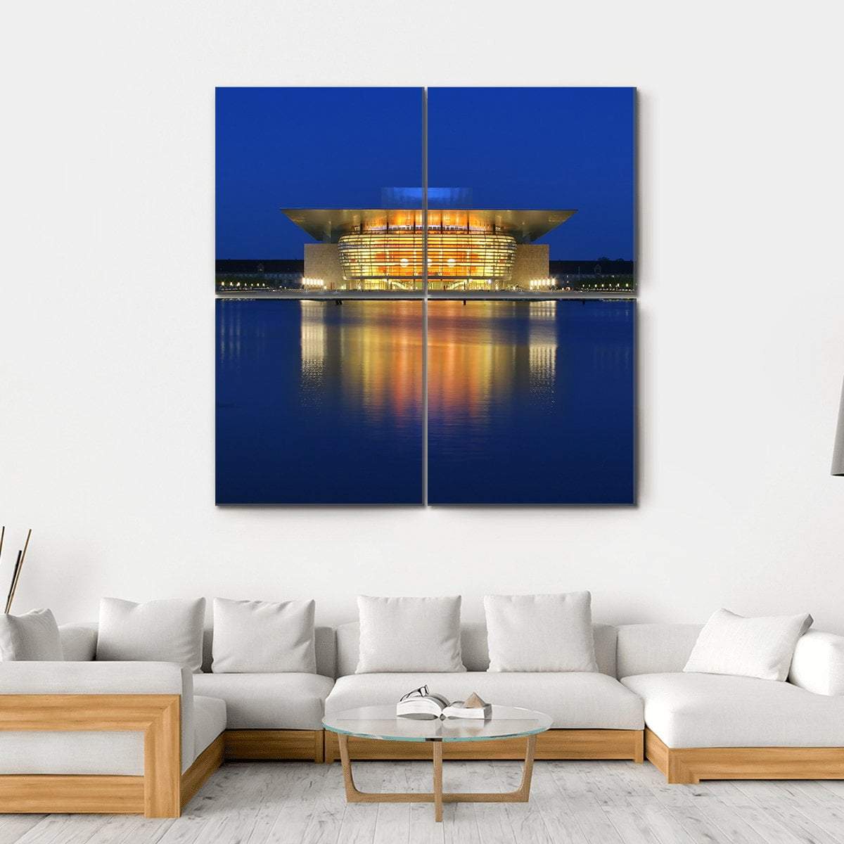 Copenhagen Opera House Canvas Wall Art-4 Square-Gallery Wrap-17" x 17"-Tiaracle