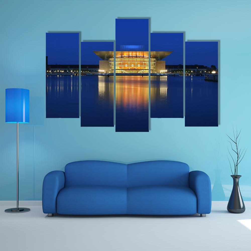 Copenhagen Opera House Canvas Wall Art-5 Pop-Gallery Wrap-47" x 32"-Tiaracle