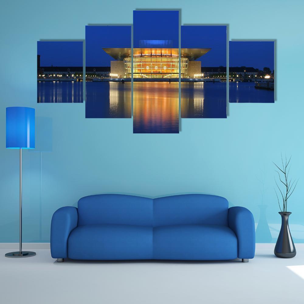 Copenhagen Opera House Canvas Wall Art-5 Star-Gallery Wrap-62" x 32"-Tiaracle