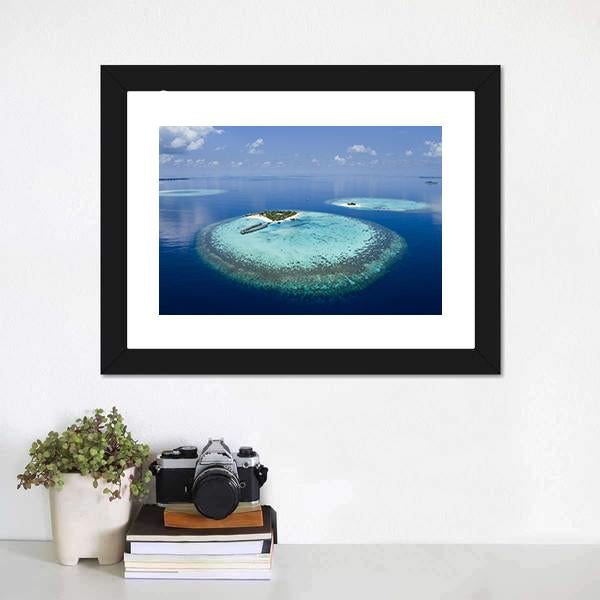 Coral Atolls Maldives Canvas Wall Art-5 Horizontal-Gallery Wrap-22" x 12"-Tiaracle