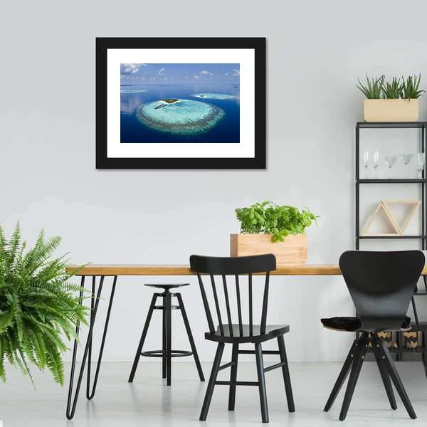 Coral Atolls Maldives Panoramic Canvas Wall Art-1 Piece-36" x 12"-Tiaracle