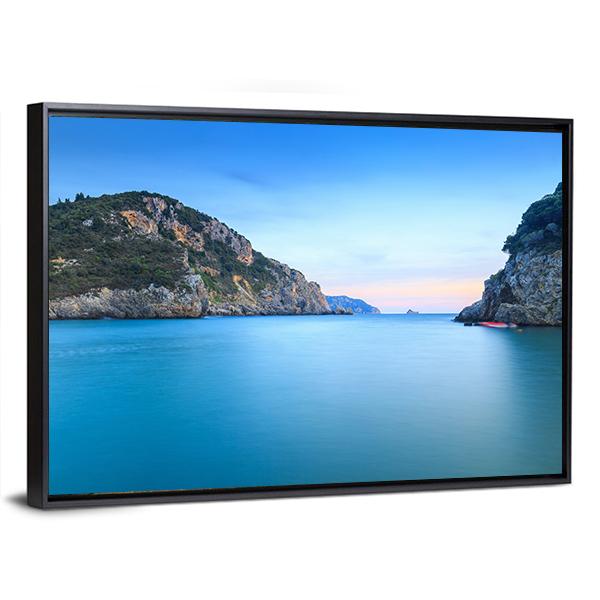 Corfu Island Canvas Wall Art-3 Horizontal-Gallery Wrap-25" x 16"-Tiaracle