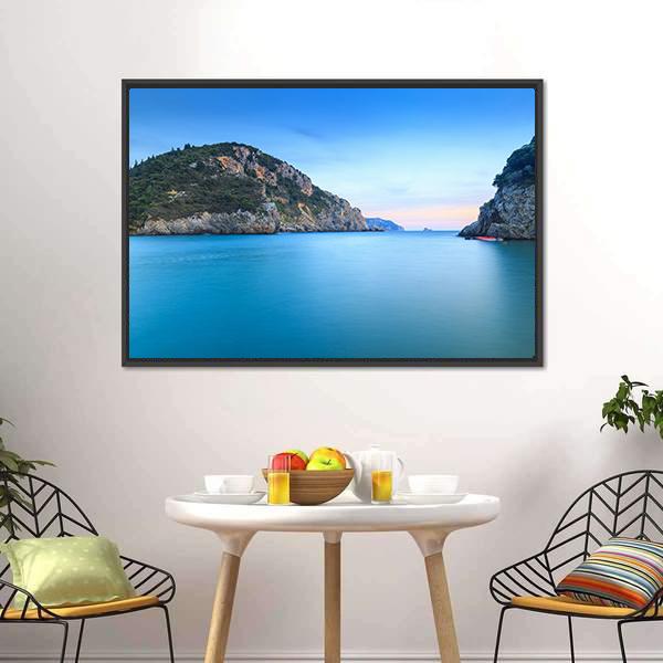 Corfu Island Canvas Wall Art-3 Horizontal-Gallery Wrap-25" x 16"-Tiaracle