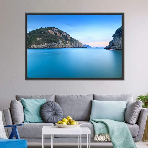 Corfu Island Canvas Wall Art-3 Horizontal-Gallery Wrap-25" x 16"-Tiaracle