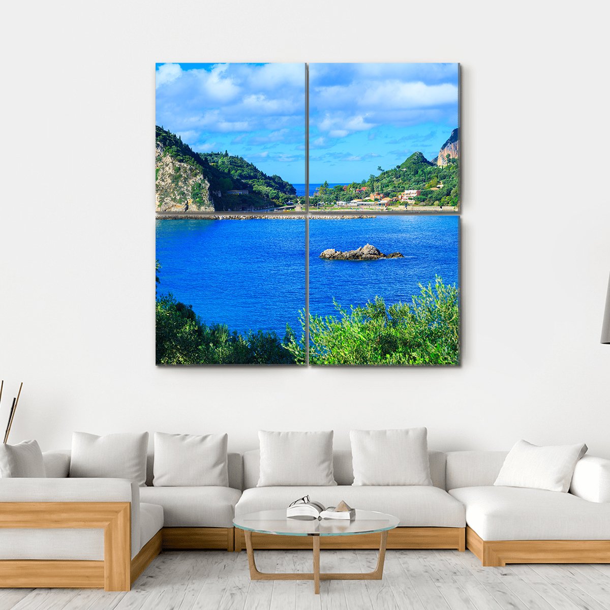 Corfu Island Greece Canvas Wall Art-4 Square-Gallery Wrap-17" x 17"-Tiaracle