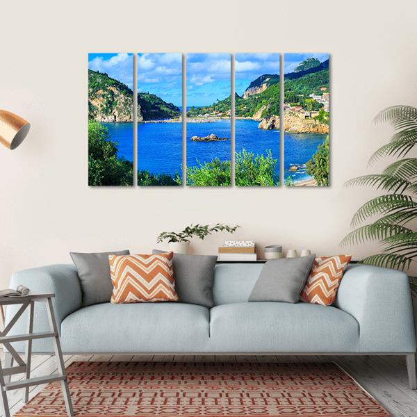 Corfu Island Greece Canvas Wall Art-5 Horizontal-Gallery Wrap-22" x 12"-Tiaracle