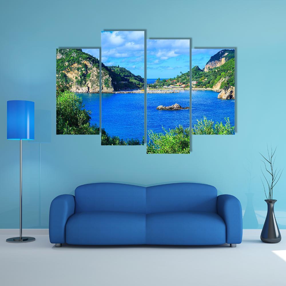 Corfu Island Greece Canvas Wall Art-4 Pop-Gallery Wrap-50" x 32"-Tiaracle