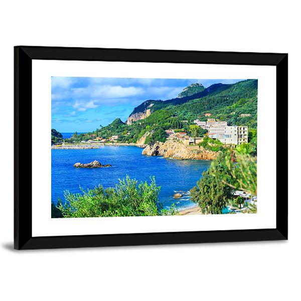 Corfu Island Greece Canvas Wall Art-3 Horizontal-Gallery Wrap-25" x 16"-Tiaracle