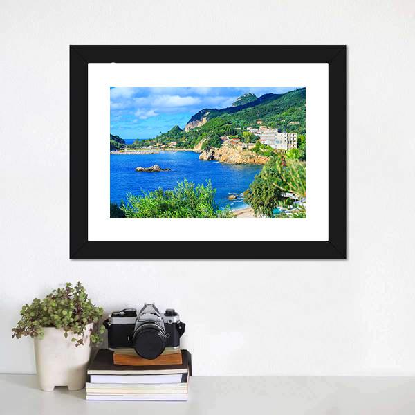 Corfu Island Greece Canvas Wall Art-3 Horizontal-Gallery Wrap-25" x 16"-Tiaracle