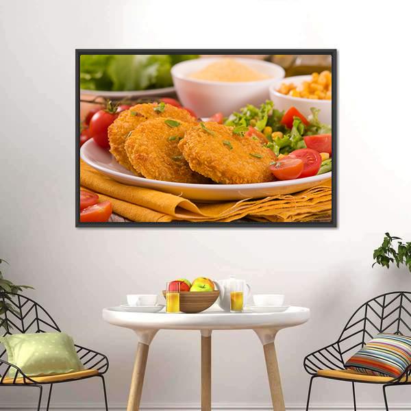 Corn Burgers Canvas Wall Art-1 Piece-Floating Frame-24" x 16"-Tiaracle